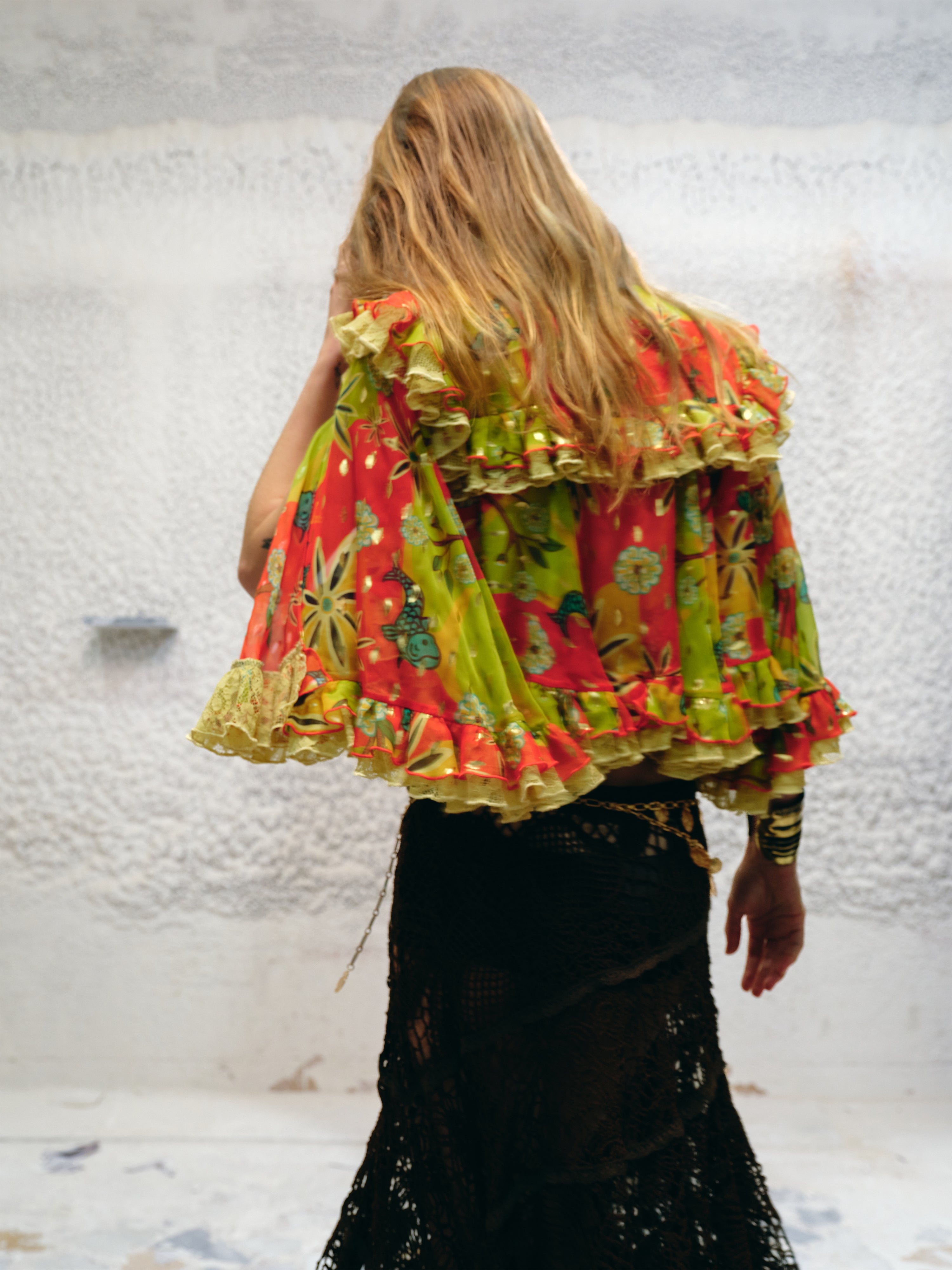 ROSA - Printed ruffle blouse