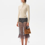 ROSALIE - Sequined ruffle trimmed skirt with mini shorts