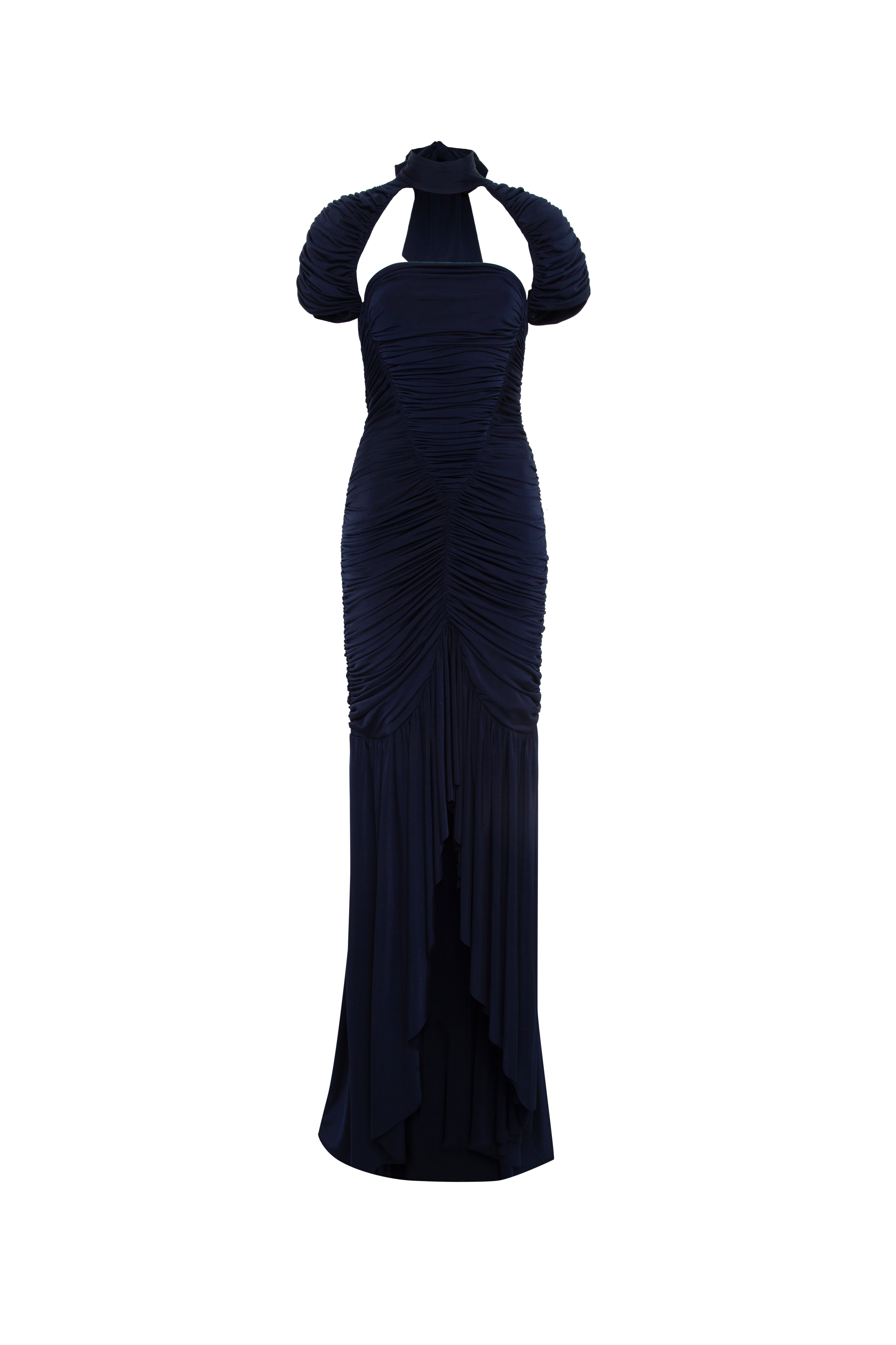 ROXY - Stretch jersey ruched maxi dress by SIEDRÉS