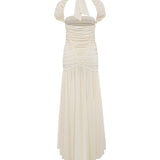 ROXY - Ruched maxi dress with open-back detail