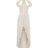 ROXY - Ruched maxi dress with open-back detail