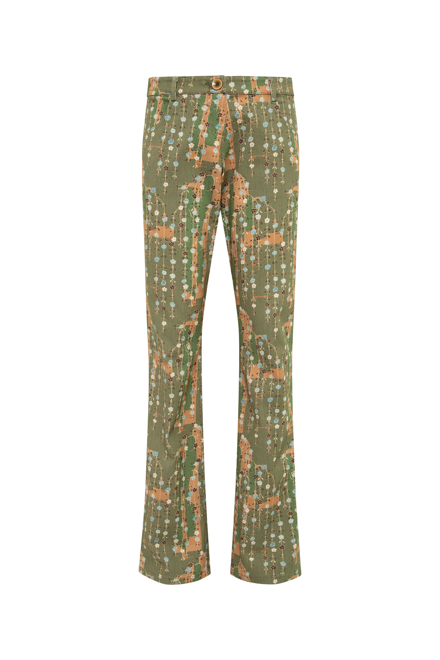 SAREL - Floral printed low-rise straight-leg pants