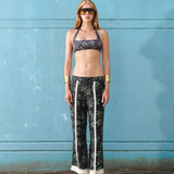 SAVINA - Lace trimmed wide-leg linen pants