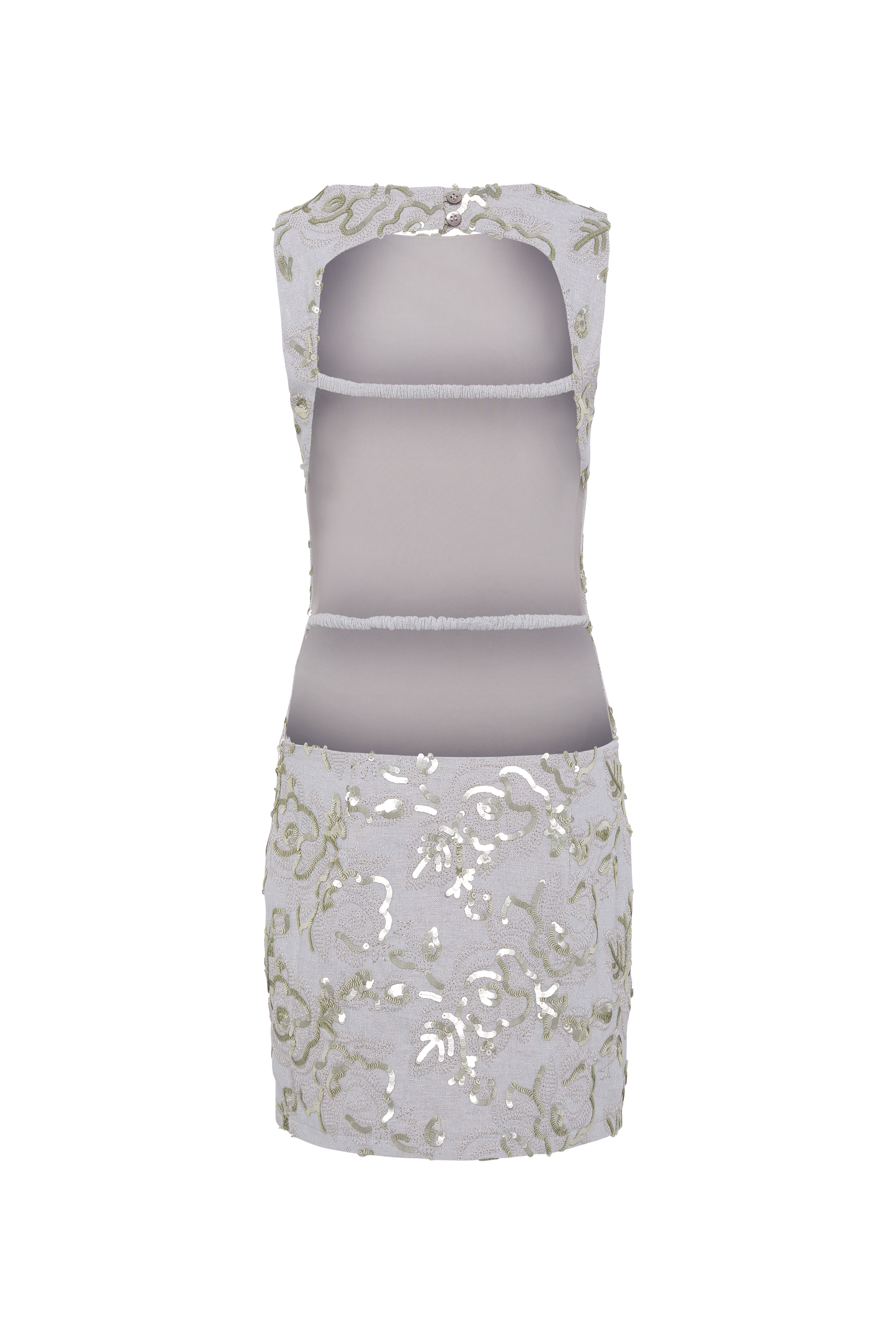 scarlett mini dress SCARLETT - Sleeveless mini dress with all-over sequin embroidery