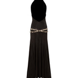 SEGNOR - Open-back halterneck dress with embellished belt