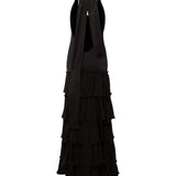 SEPHIAS - Open-back halterneck ruffled maxi dress