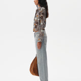 SEZANNE - Chiffon shirt with devoré detail