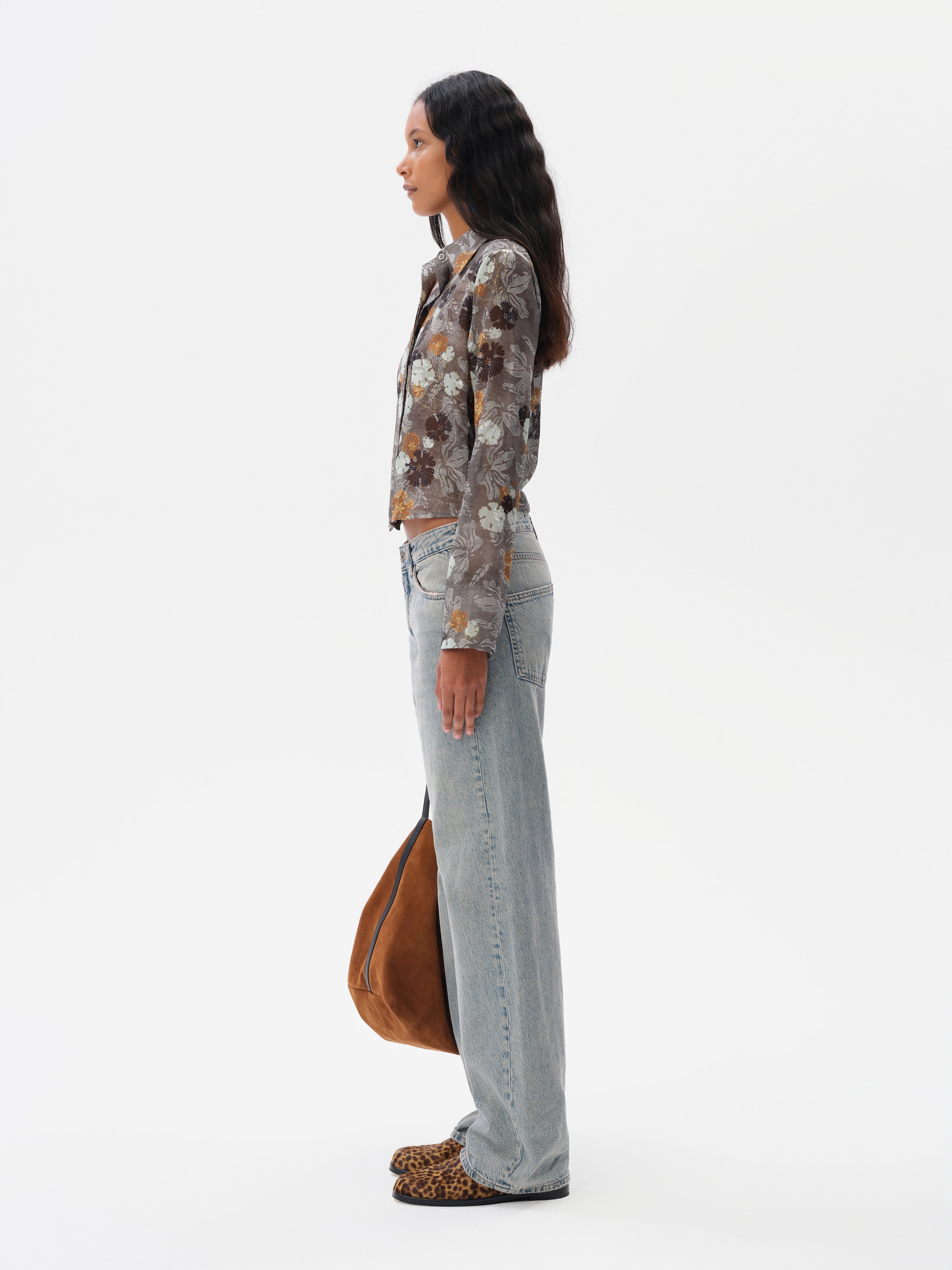 SEZANNE - Chiffon shirt with devoré detail