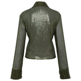 SEZANNE - Semi sheer sequin button-down