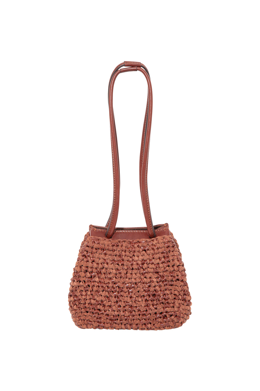 TIA - Mini woven leather shoulder bag with leather shoulder strap