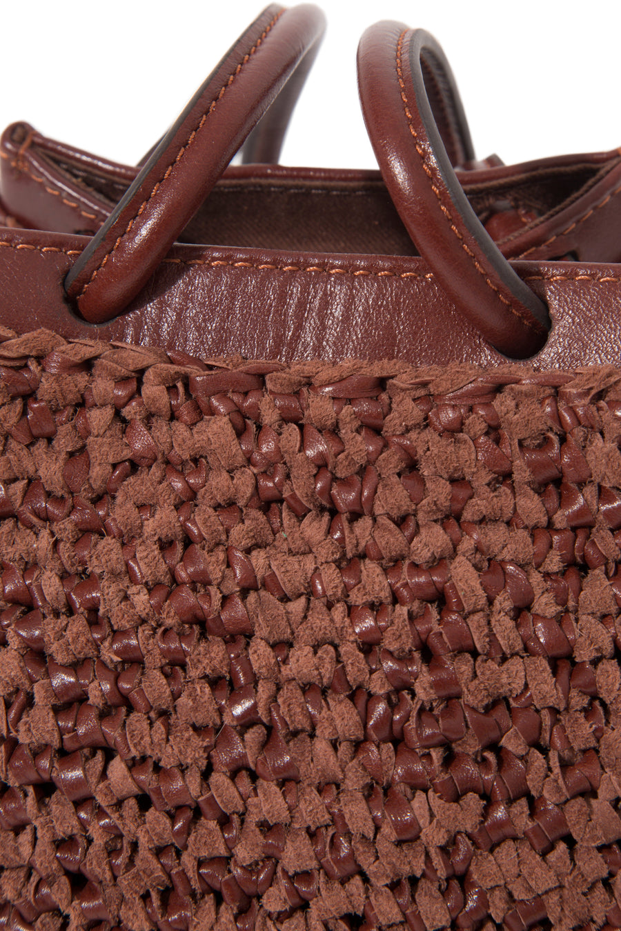 TIA - Mini woven leather shoulder bag with leather shoulder strap