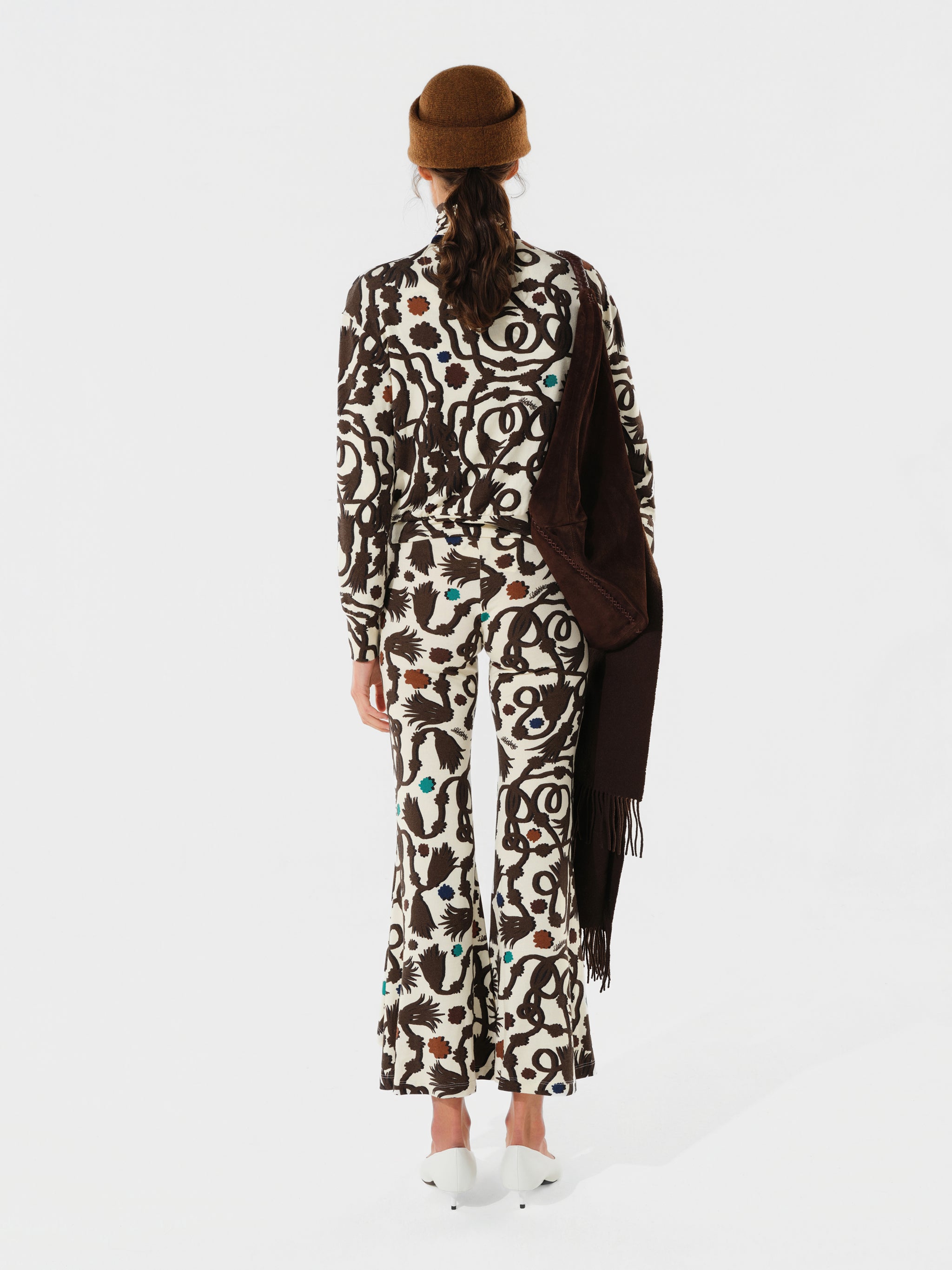 POLETTE - Printed knit cardigan with velvet tie detail