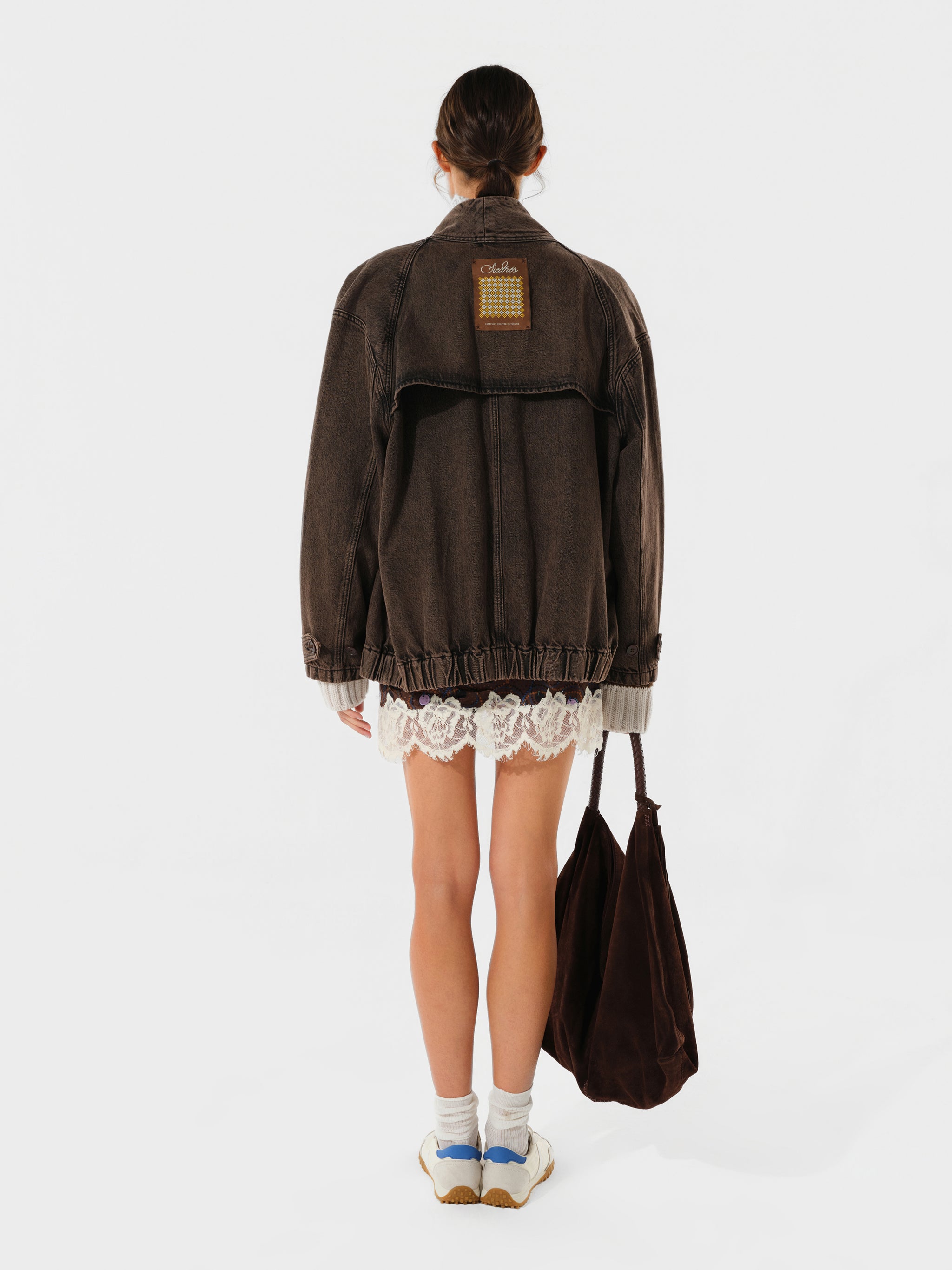 POLCA - Denim jacket with metal hook closure