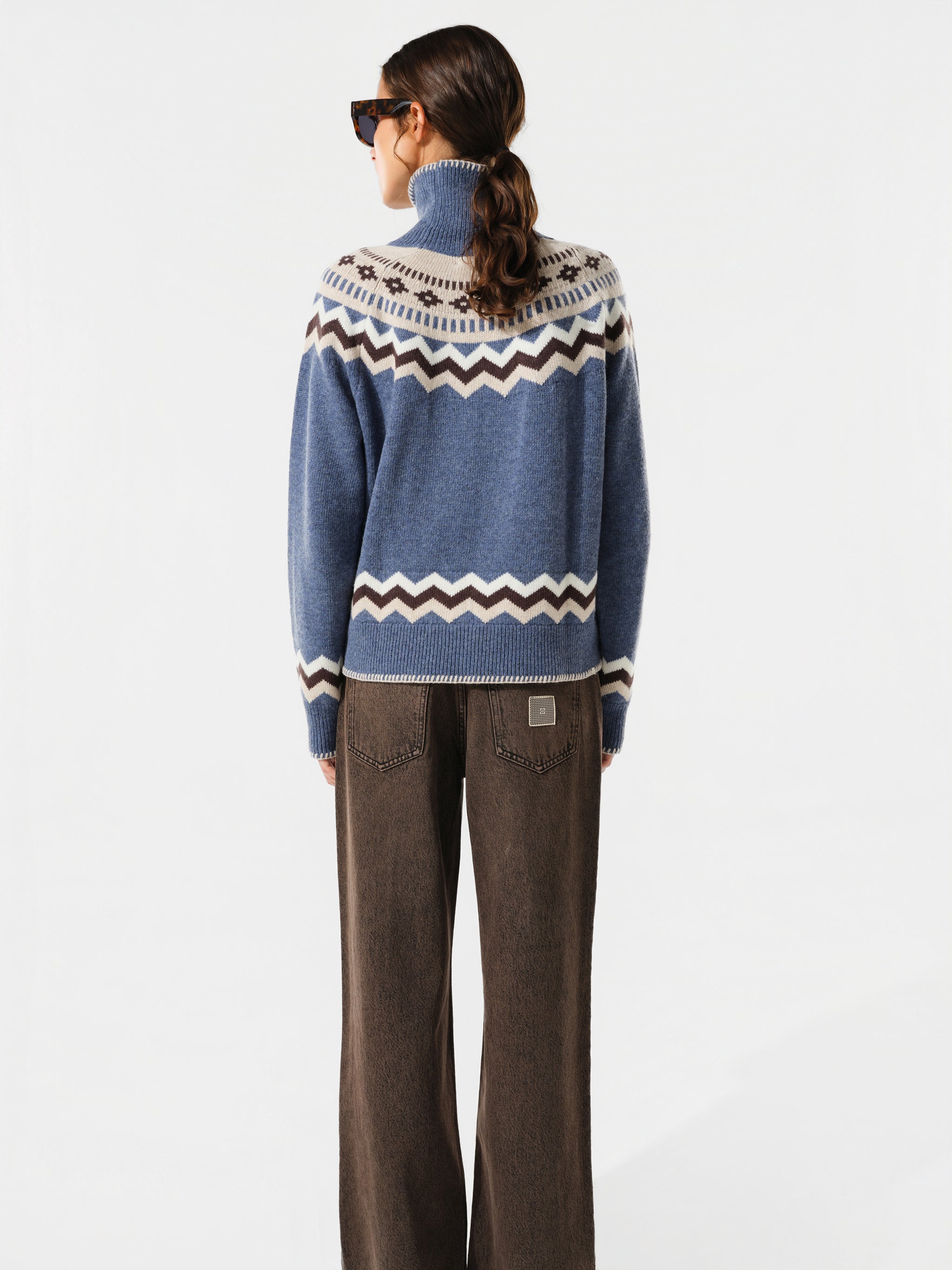 CELESTE - Nordic patterned knit sweater