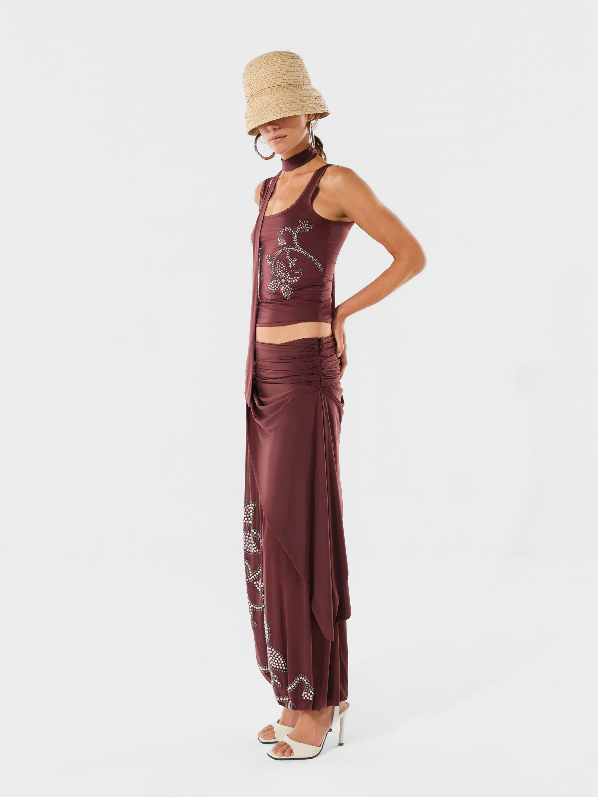 TATE - Draped jersey pants with detail