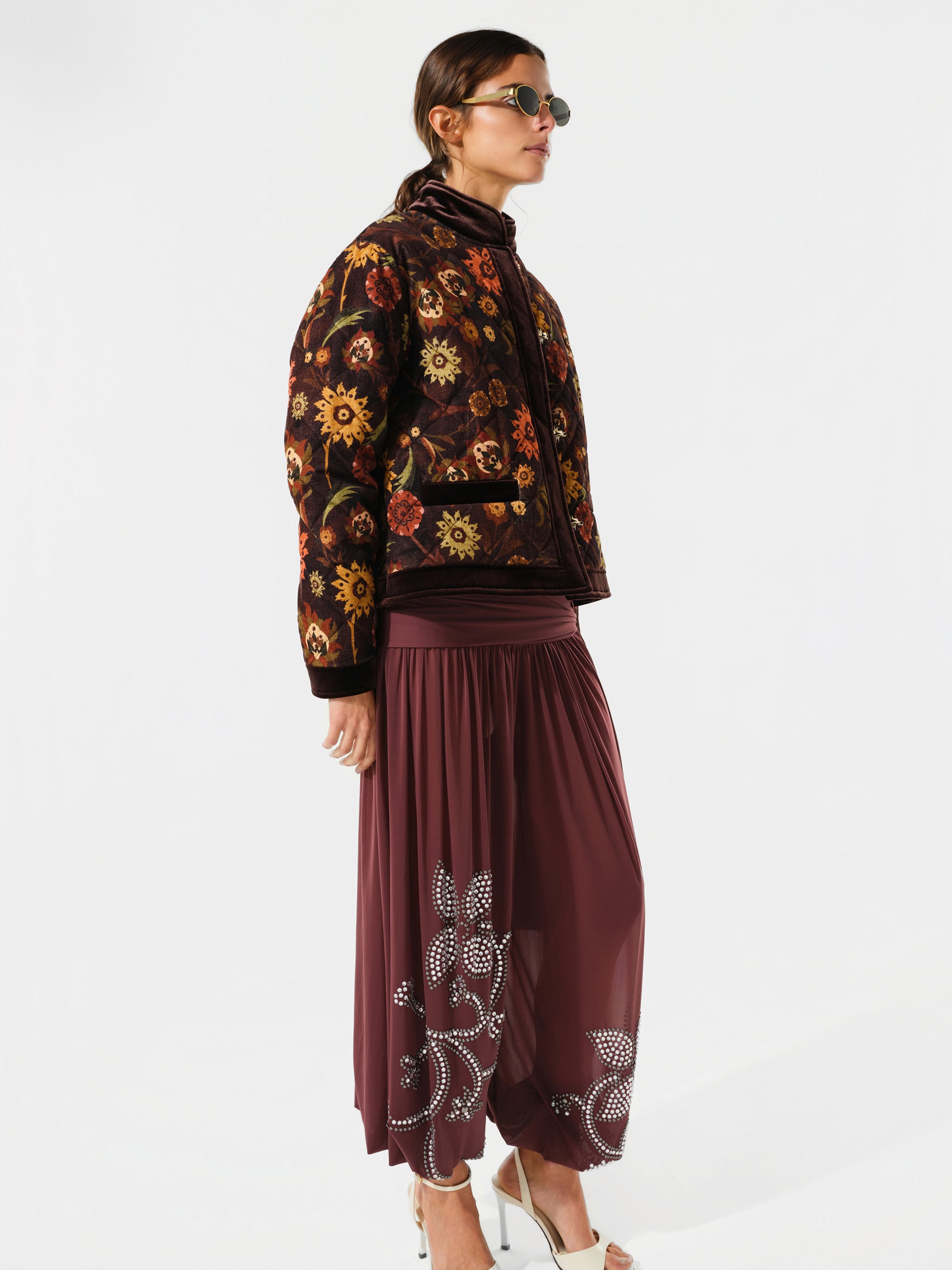 DONNA - Floral jacket with hook closure