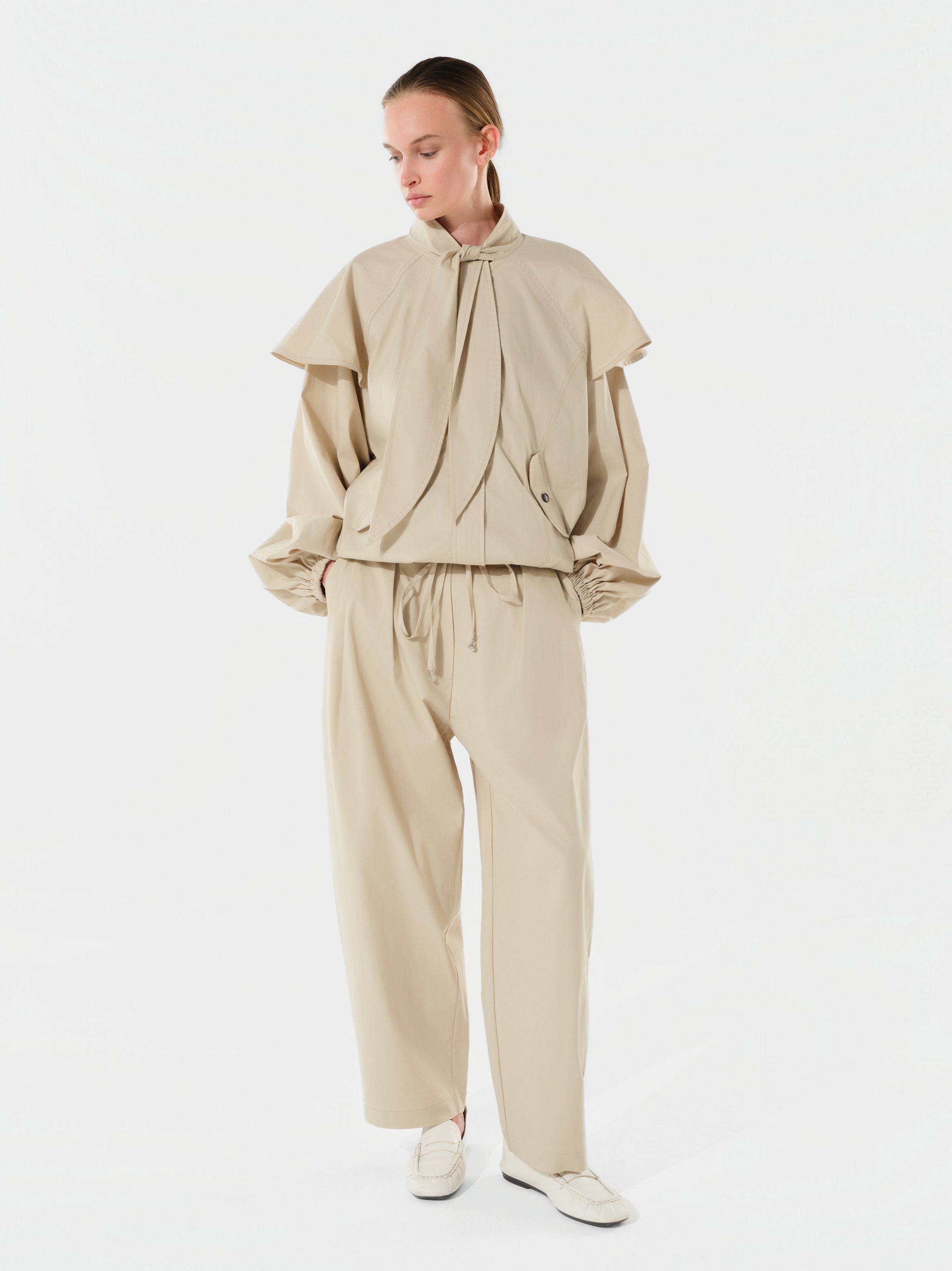 TAYLOR - Relaxed pleated cotton trousers