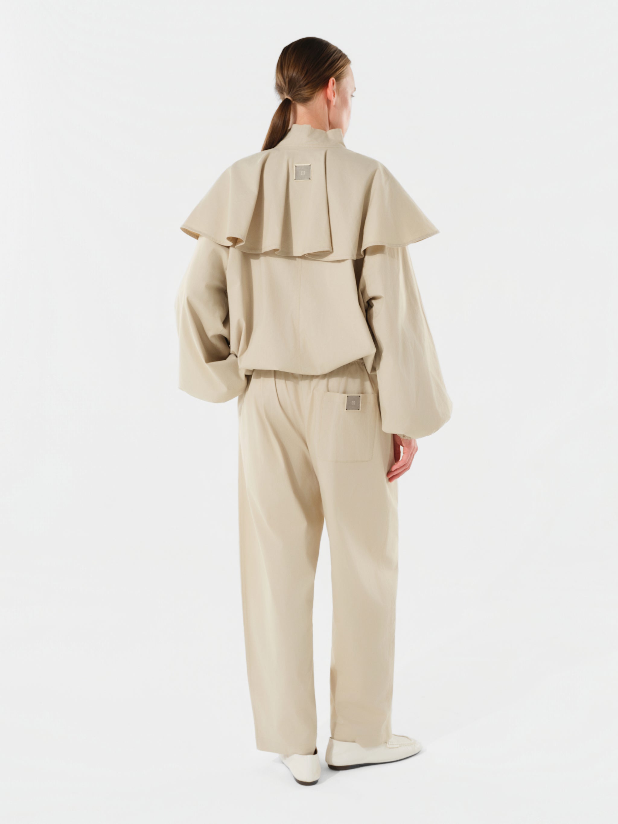 DUNE - Cape-detailed jacket with tie-neck