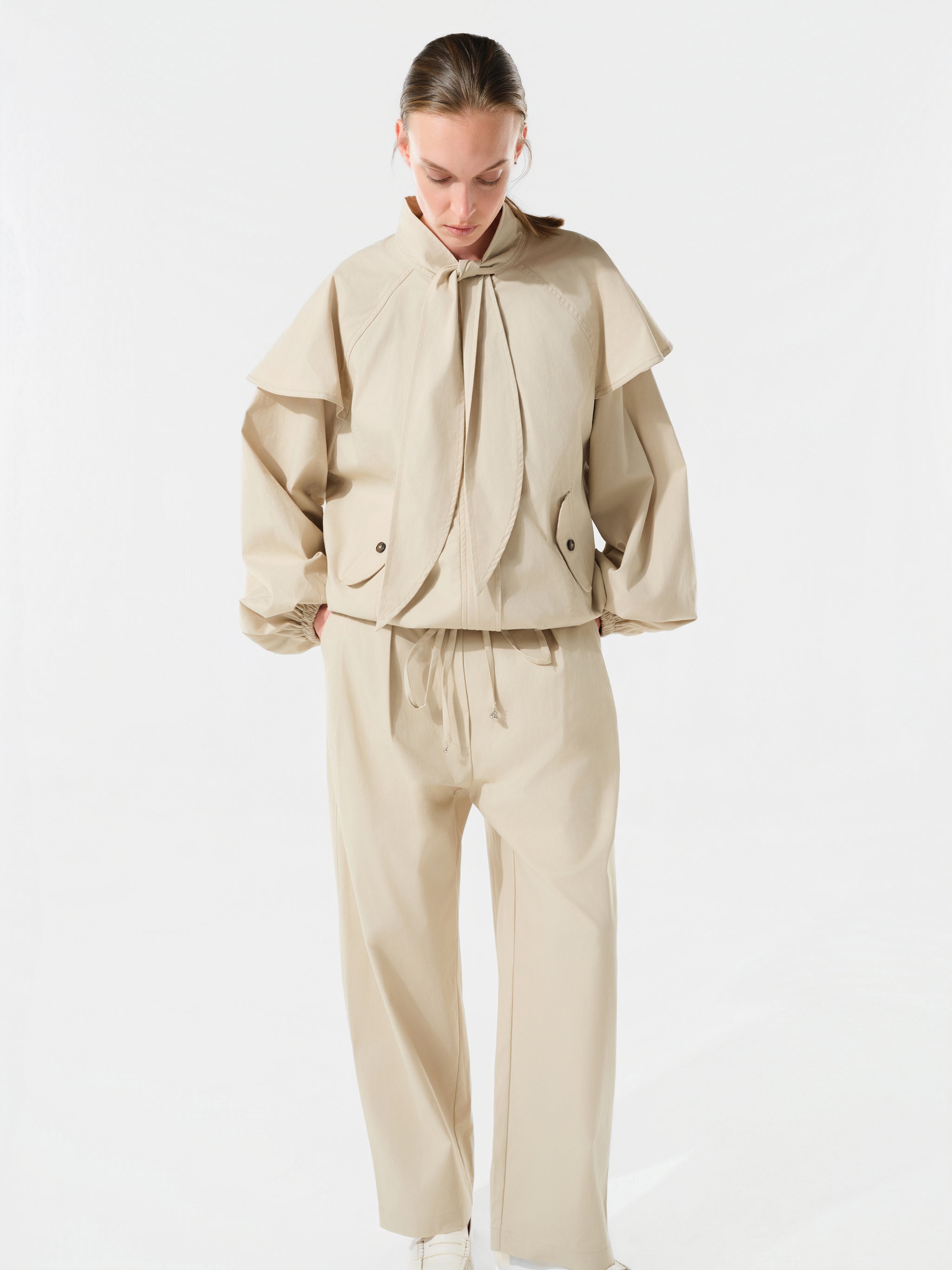 TAYLOR - Relaxed pleated cotton trousers