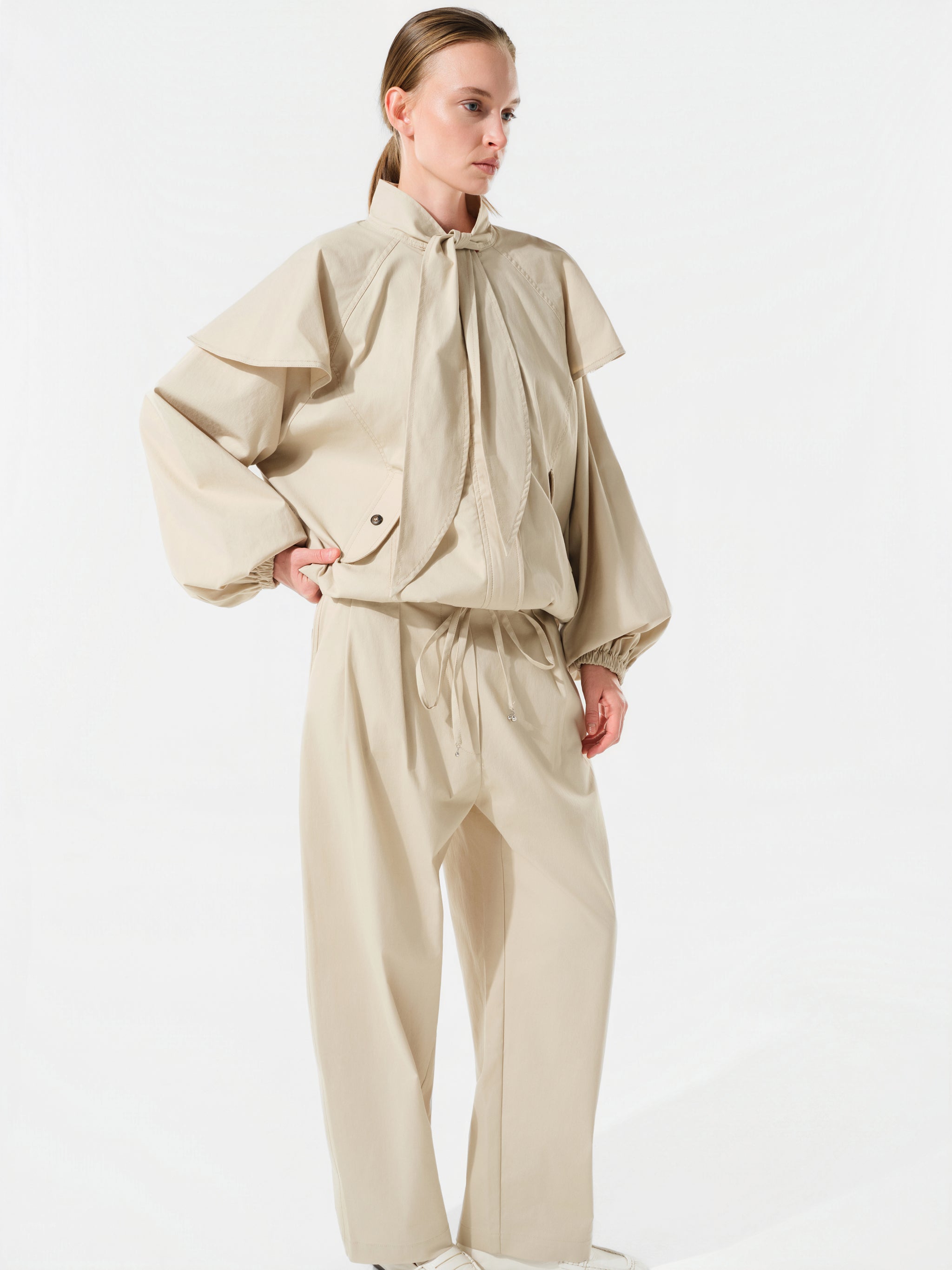 TAYLOR - Relaxed pleated cotton trousers