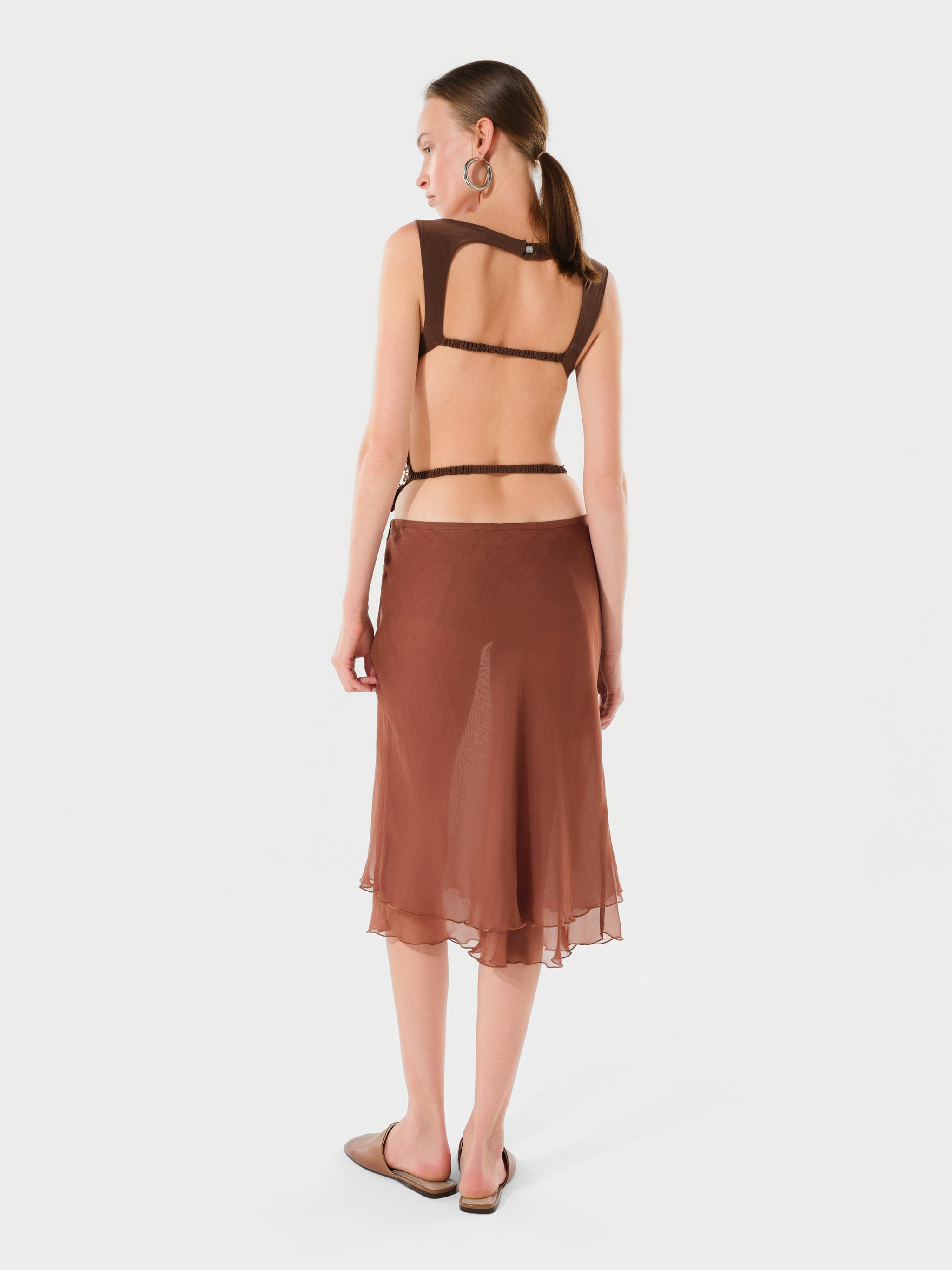 ZELNA - Fitted jersey top with stud details