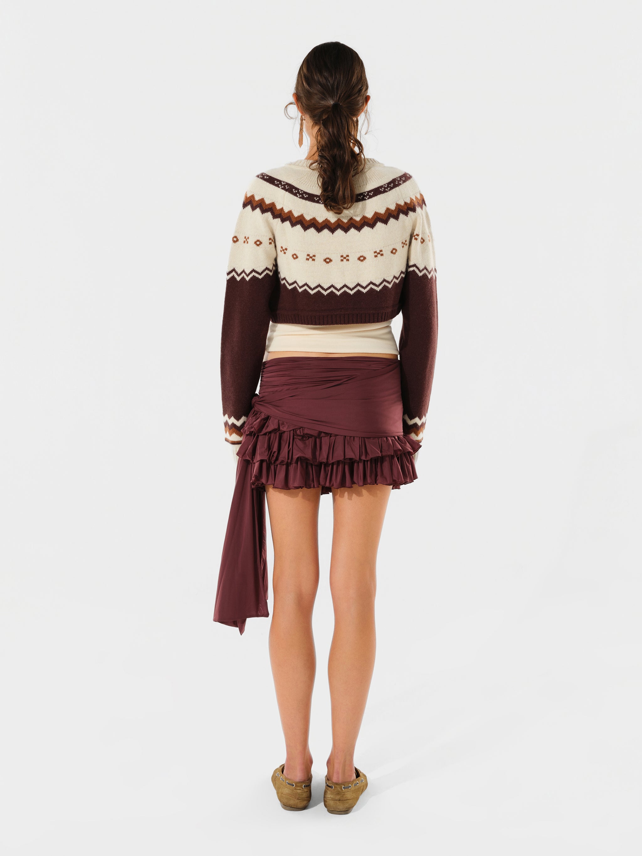 SORA - Asymmetric draped jersey mini skirt