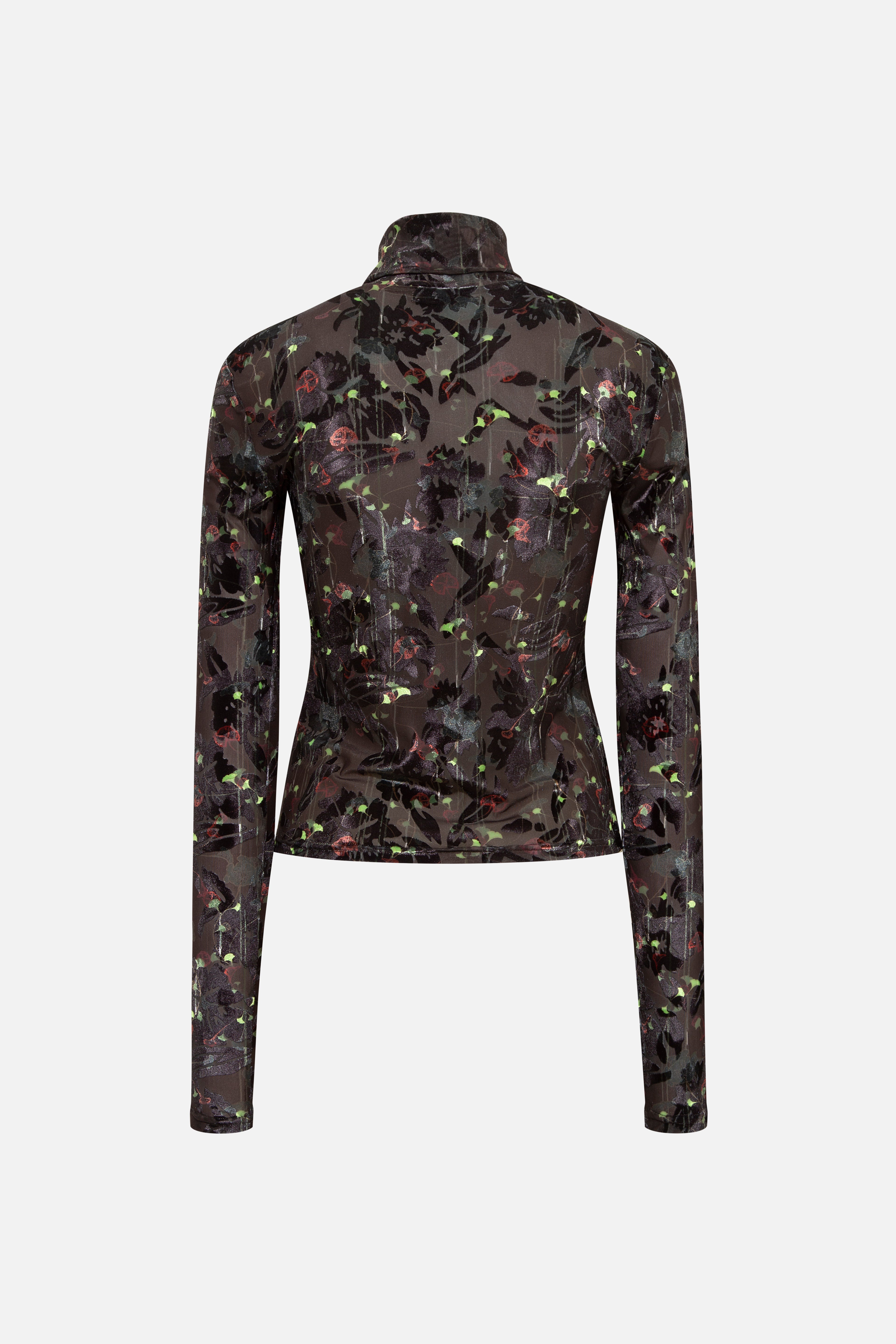 MON - Turtleneck velvet top with devoré detail