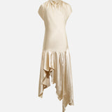MAREN - Open-back satin asymmetric dress