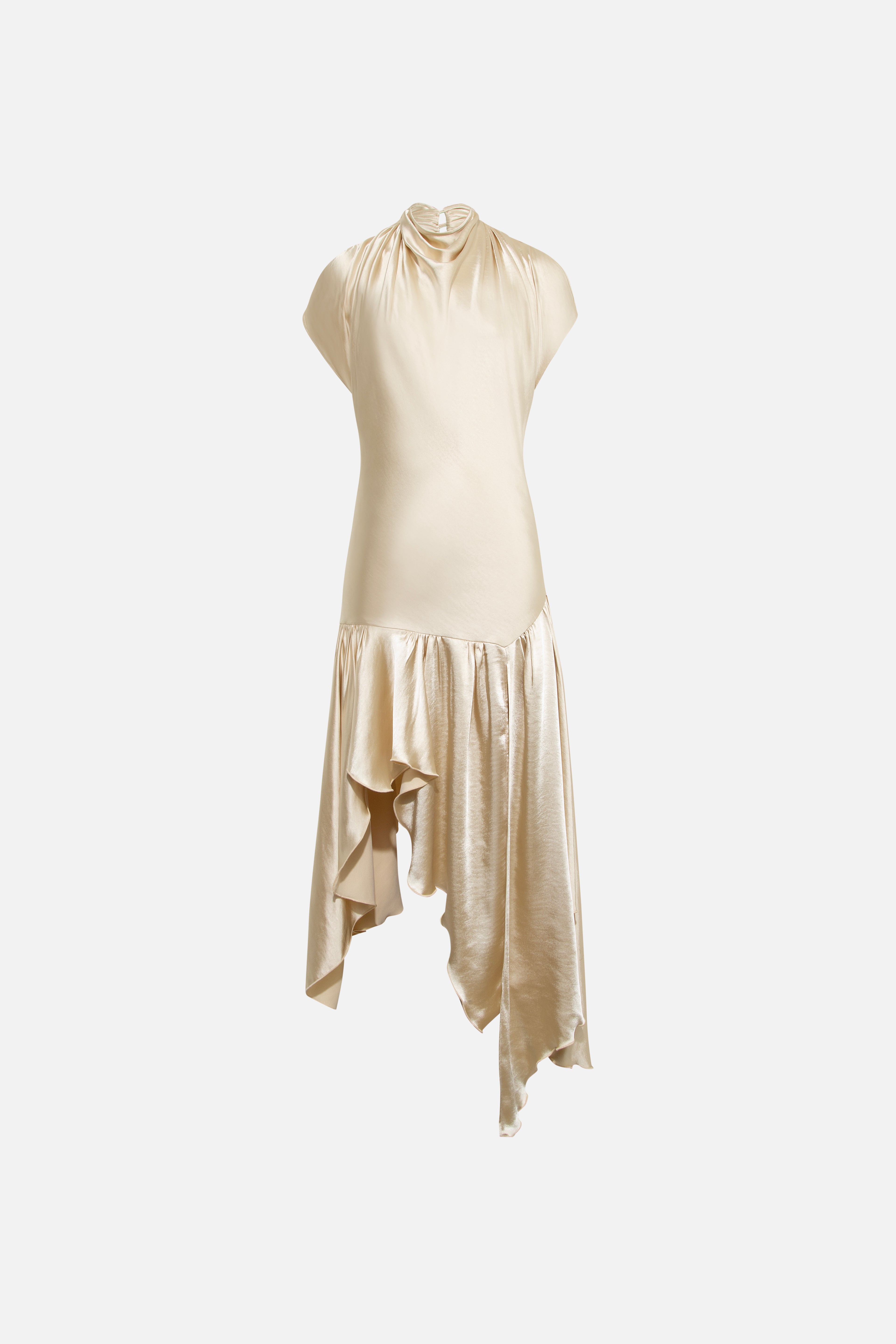 MAREN - Open-back satin asymmetric dress