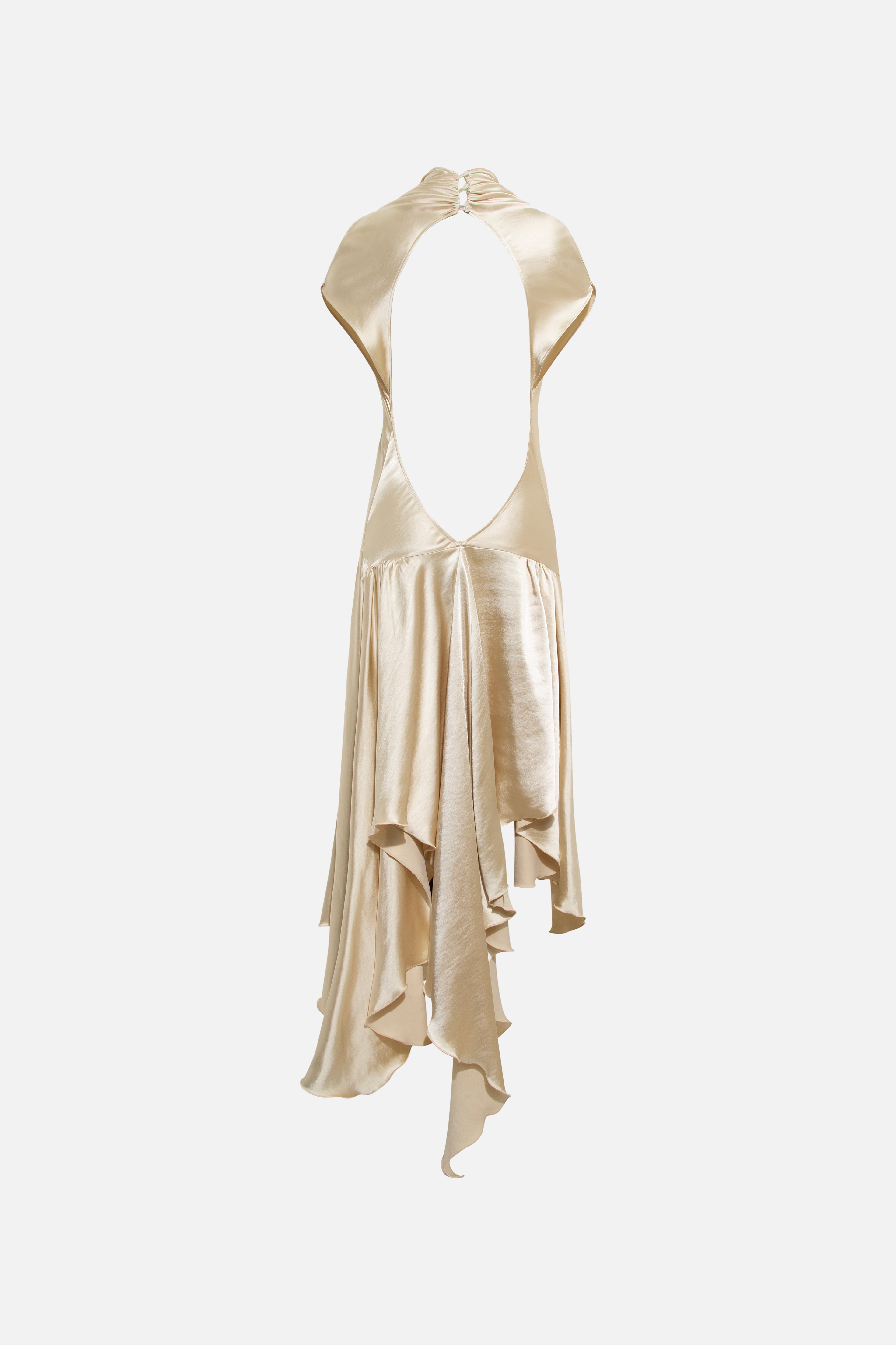MAREN - Open-back satin asymmetric dress
