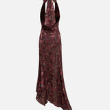 CORINAS - Halter-neck chiffon maxi dress with devoré detail