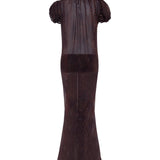 SIENA - Sheer maxi dress in lightweight checkered chiffon