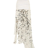 SILVANA - Tie-front sequined asymmetric maxi skirt