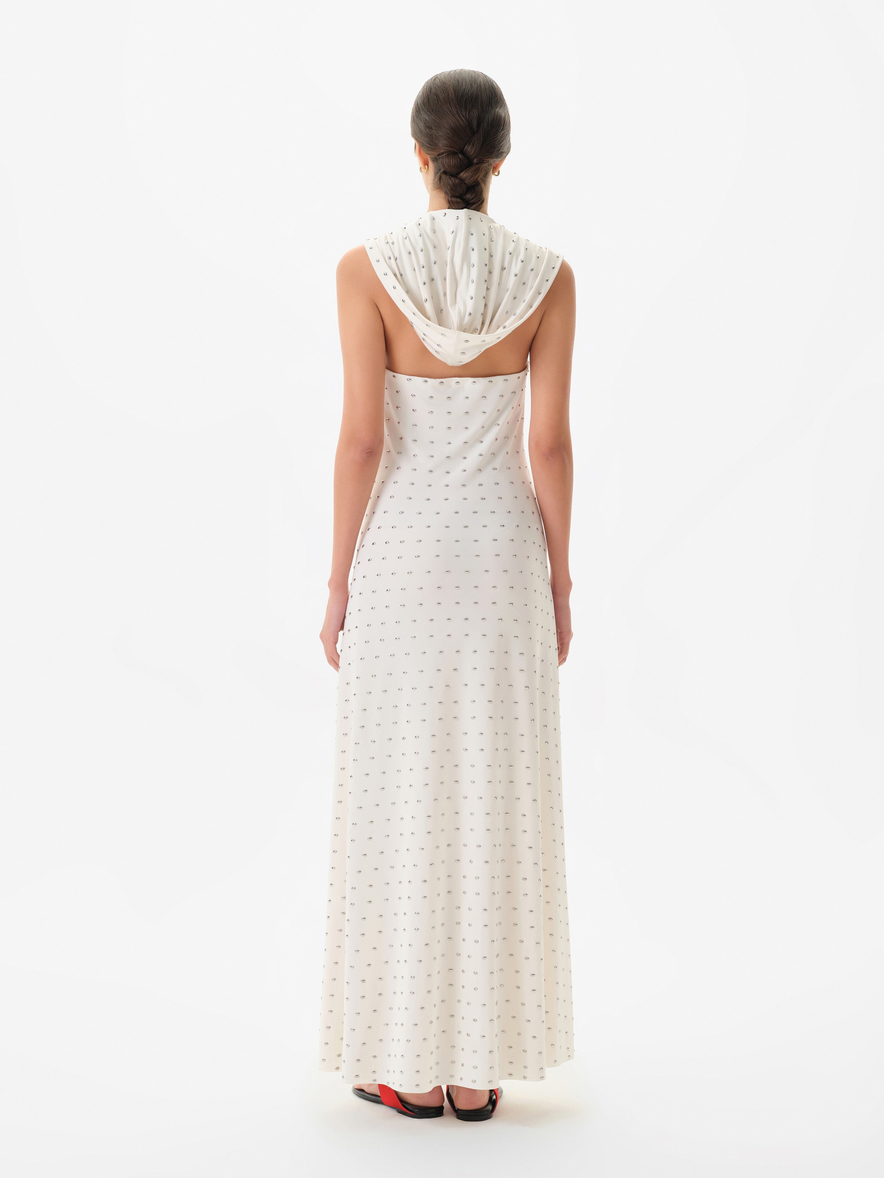 SIZY - Cape detailed studded jersey maxi dress