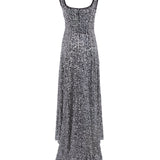 SOFIA - Sequined asymmetric midi dress