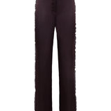 SOLE - Relaxed fit satin pants with ruffle trims