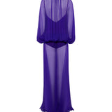 SOL - Sheer silk maxi dress with open-back design