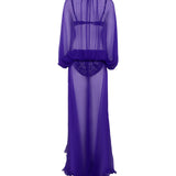SOL - Sheer silk maxi dress with open-back design