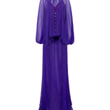 SOL - Sheer silk maxi dress with open-back design