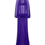 SOL - Sheer silk maxi dress with open-back design
