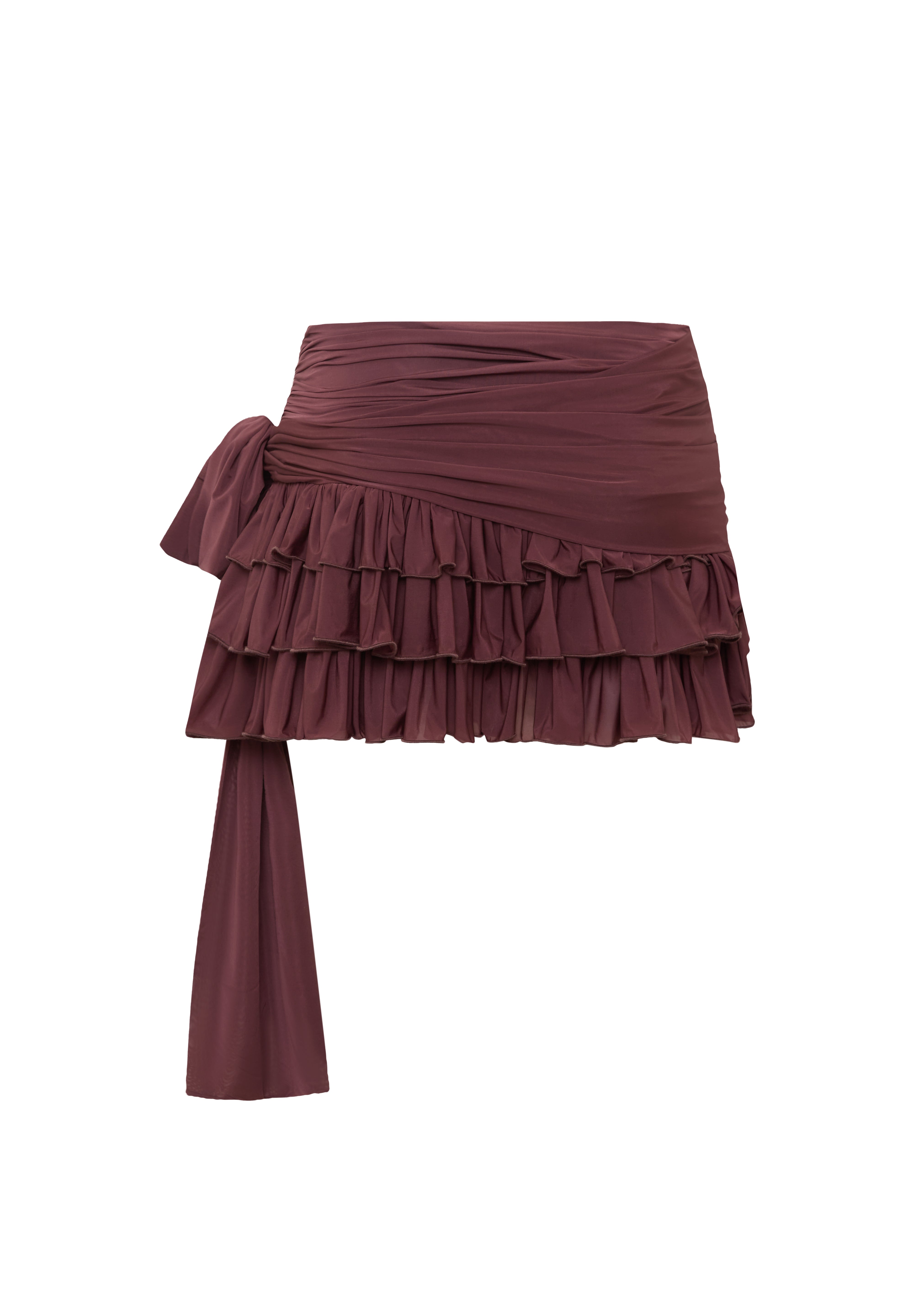 SORA - Asymmetric draped jersey mini skirt