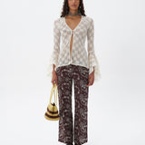 CERA - Low-rise sequin detailed straight-leg pants
