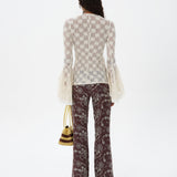 CERA - Low-rise sequin detailed straight-leg pants