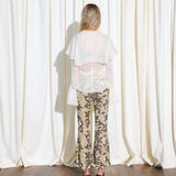 JESLYNN - Velvet pants with devoré detail
