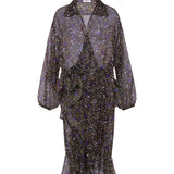 SUDY - Ruffled tie-front chiffon dress