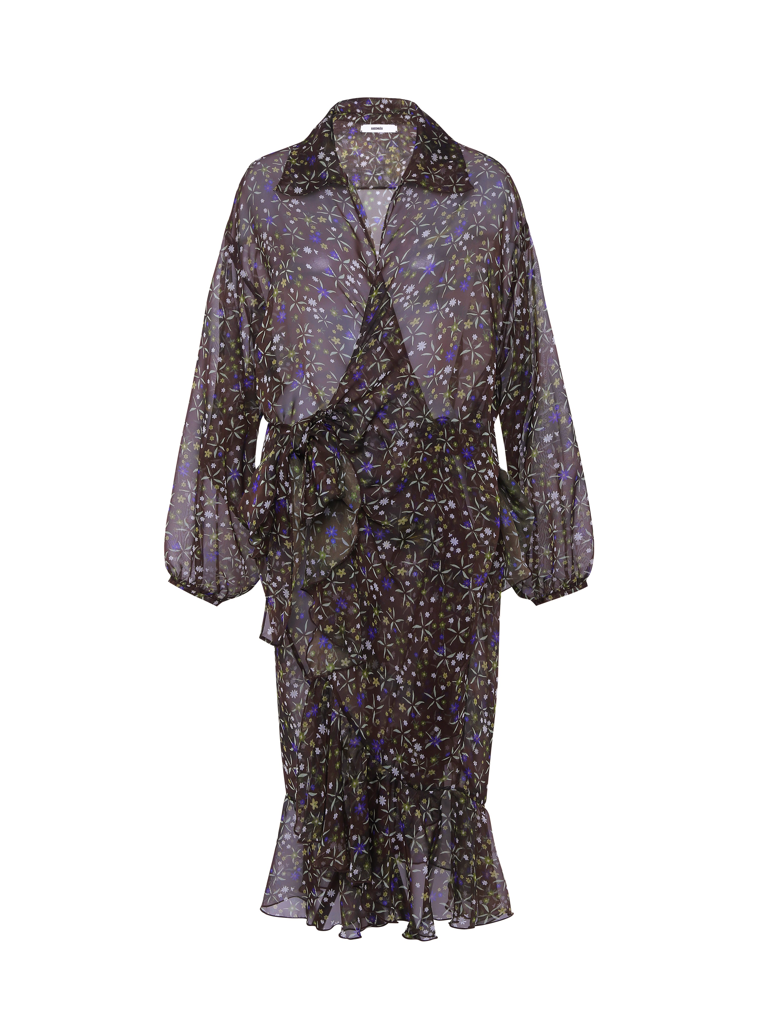 SUDY - Ruffled tie-front chiffon dress