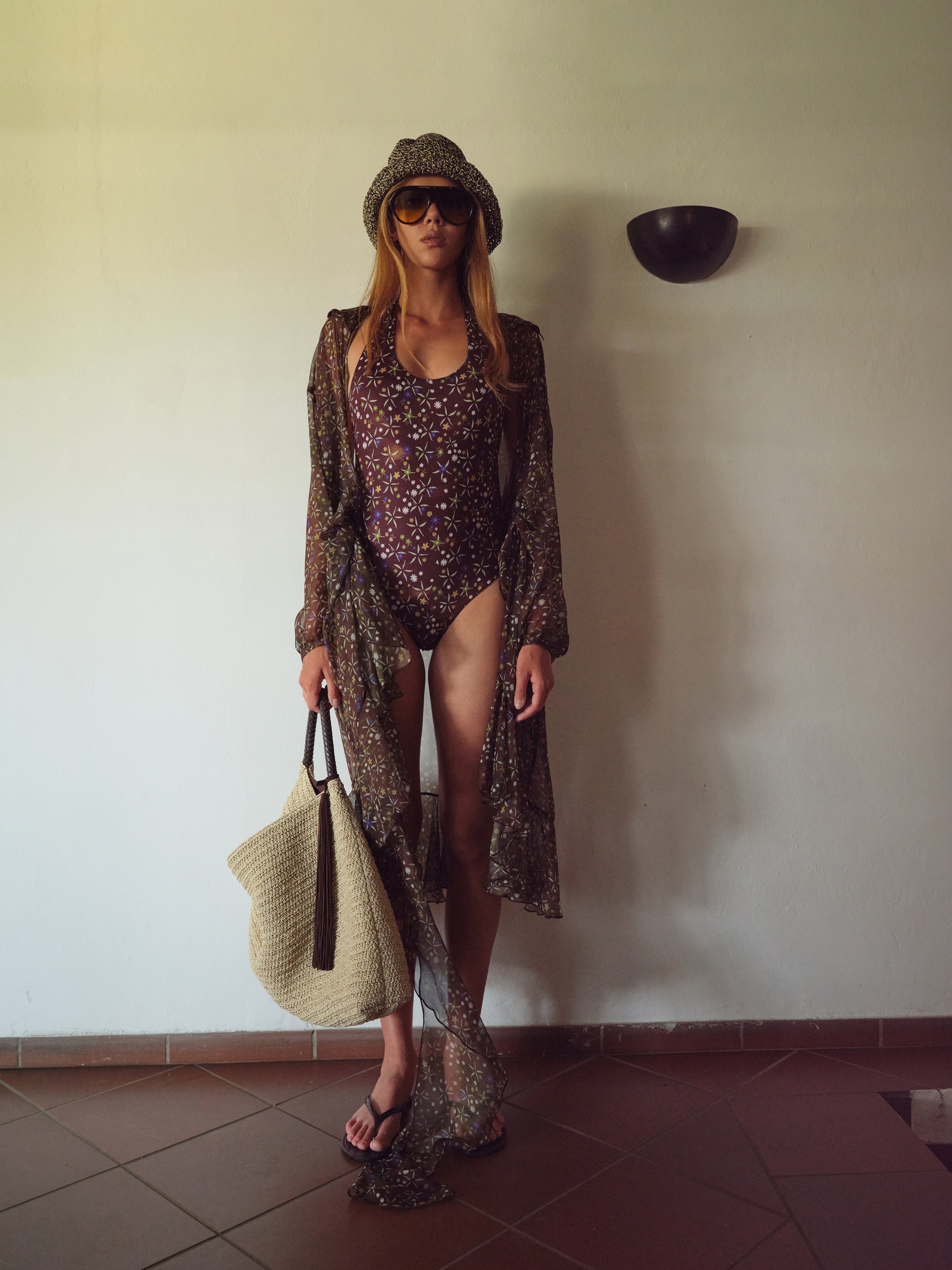 DAISY - Floral scoop-neck swimsuit