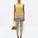 WELLS - Sequin-embellished sheer midi skirt with mini shorts