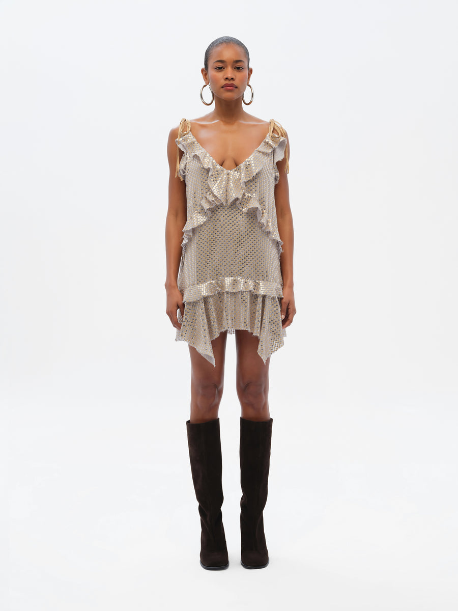 SILVE - Ruffle and sequined mini dress