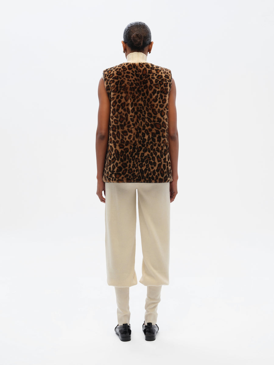 REVS - Reversible animal-print shearling leather vest